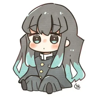 ❄ 09677611 Muichiro Tokito Demon Slayer Muichiro Tokito, anime, chibi, demon slayer, manga, cute, hashira, mist hashira telegram sticker