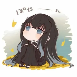 ❄ 2158701a Muichiro Tokito Demon Slayer ぽやーん anime, manga, chibi, cute, demon slayer, Muichiro Tokito, fanart telegram sticker