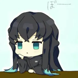 ❄ bfc63593 Muichiro Tokito Demon Slayer ぼー anime, demon slayer, muichiro tokito, chibi, manga, cute telegram sticker