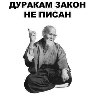 ☝ 03461dd4 ДУРАКАМ ЗАКОН
НЕ ПИСАН 러시아어, 인용구, 현명한, 남자, 늙은 telegram sticker