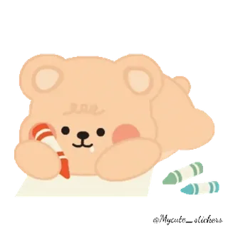 🐻 c4da1e27 beruang, gambar, imut, krayon, kartun, stiker telegram sticker