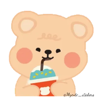 🐻 d7434315 @Mycut beruang, imut, minuman, es serut, kartun, kawaii telegram sticker