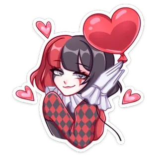 ❤️ c6f657a3 Harley Quinn harley quinn, dc comics, kartun, karakter, penjahat, hati, balon telegram sticker