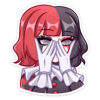 🫣 d5ab9c11 Badut, Harlequin, Anime, Kartun, Gadis, Mata, Lucu telegram sticker