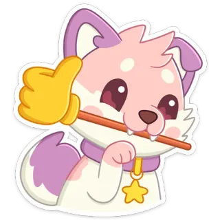 👍 282ba161 dog, puppy, sticker, cute, cartoon, animal, thumbs up telegram sticker