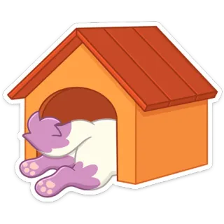 😴 39c257ab dog, doghouse, pet, animal, cartoon, cute telegram sticker