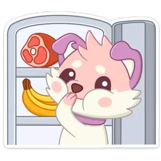 🥩 4326b8c3 dog, cartoon, food, fridge, banana, meat telegram sticker