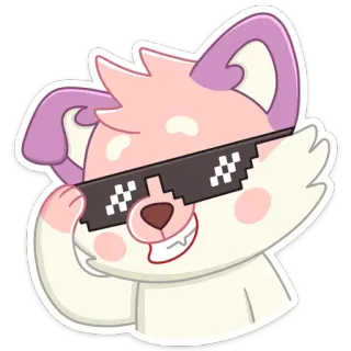 😎 d133238f dog, pixel sunglasses, cool, sunglasses, meme telegram sticker