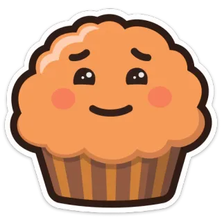☺️ cb880c98 muffin, lindo, kawaii, comida, postre, hornear whatsapp sticker
