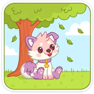 ☺️ 589ab976 Welpe, Hund, Cartoon, süß, Tier, kawaii telegram sticker