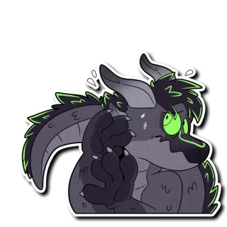 😱 7fcd83d1 Drache, Fellwesen, Monster, Cartoon, verängstigt, nervös whatsapp sticker