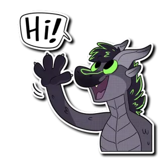 👋 e6448daa Hi! Furry, Drache, Anthro, Gruß, Hallo, Winken whatsapp sticker