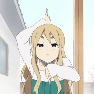 🕯 15bbf743 アニメの女の子, 漫画のキャラクター, ロングヘア, 可愛い, 面白い顔, けいおん telegram sticker