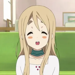 🏥 60887c2c Mugi K-On! アニメ 女の子, 可愛い, 笑顔, 金髪, けいおん, ムギ telegram sticker
