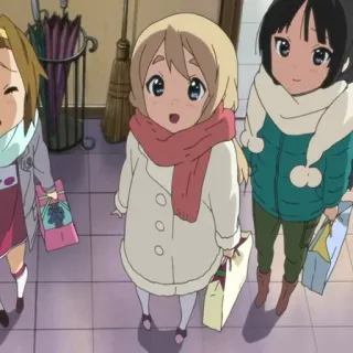 🏩 b1e0219e アニメ, ショッピング, 冬, 友達, かわいい, 女の子 telegram sticker