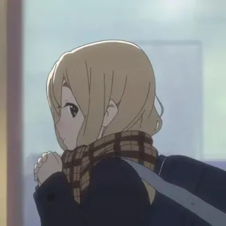 🍙 fd515ef5 アニメ, 女の子, 制服, 冬, マフラー, リュック, 漫画 telegram sticker