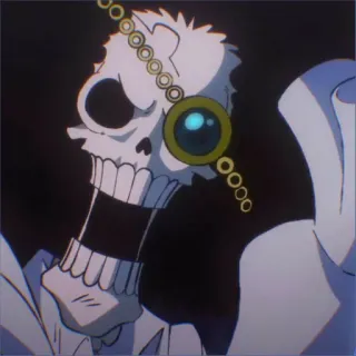 💀 0ff3705b caveira, esqueleto, anime, monóculo, assustador telegram sticker