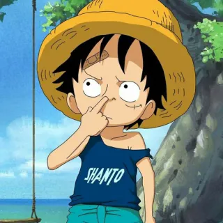 👒 53737bcf Monkey D. Luffy One Piece SHANTO Anime, Mangá, Luffy, One Piece, Desenho animado telegram sticker