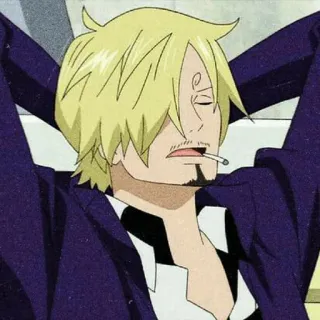 🥘 60fb5cad Sanji One Piece Sanji, One Piece, anime, cigarro, loiro, fumante telegram sticker