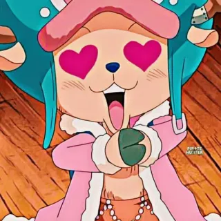 🧪 7064ec9f Tony Tony Chopper One Piece PIRATE HUNTER Tony Tony Chopper, One Piece, Anime, Desenho animado, Olhos de coração, Fofo, Pirata, Mangá telegram sticker