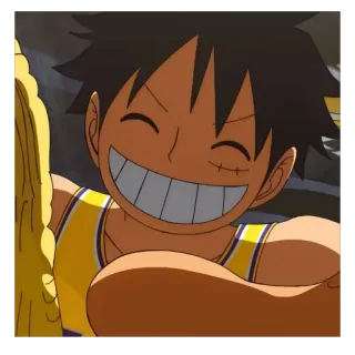 😁 8dbbf4f1 Monkey D. Luffy One Piece Anime, Manga, Piraat, Strohoed, Luffy whatsapp sticker