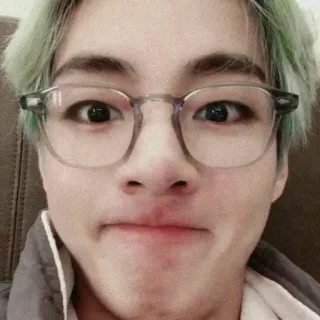 🎭 235998a7 คน, แว่นตา, ภาพเหมือน, หน้า, ผู้ชาย, K-pop telegram sticker