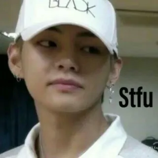 🎭 7a5a40a7 Stfu kpop, มีม, หุบปาก, แทฮยอง, bts, ไอดอล, ตลก telegram sticker