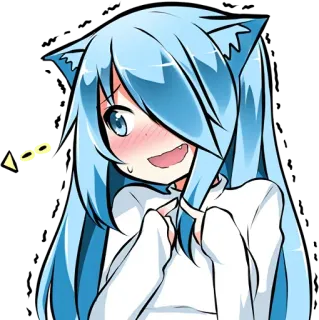 🤥 bf3def0c ragazza anime, orecchie da gatto, arrossire, carina, manga, kawaii telegram sticker