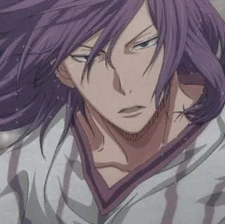 💜 1ba524b6 Atsushi Murasakibara Kuroko's Basketball Anime, Basket-ball, Murasakibara, Personnage, Cheveux violets whatsapp sticker