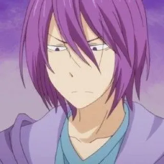 💜 1d3e4f75 Atsushi Murasakibara Kuroko's Basketball animé, manga, cheveux violets, basketball, expression whatsapp sticker