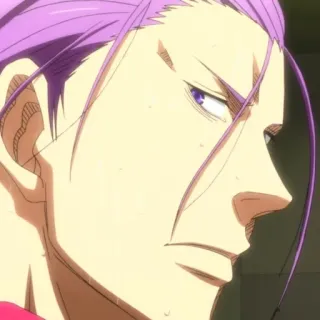 💜 4f53f9f9 Anime, Manga, cheveux violets, sérieux, personnage whatsapp sticker