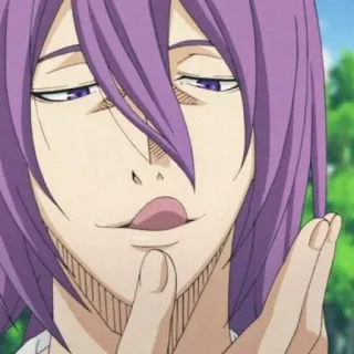 💜 5b69a471 Murasakibara Atsushi Kuroko's Basketball Anime, Manga, Basket, Cheveux violets, Paresseux whatsapp sticker