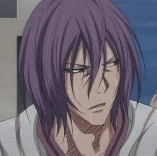 💜 77201c50 Atsushi Murasakibara Kuroko's Basketball animé, basket, cheveux violets, fatigué, Murasakibara whatsapp sticker