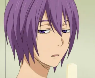 💜 85944bf1 Atsushi Murasakibara Kuroko's Basketball Anime, Murasakibara, Basket, Cheveux violets, fatigué whatsapp sticker