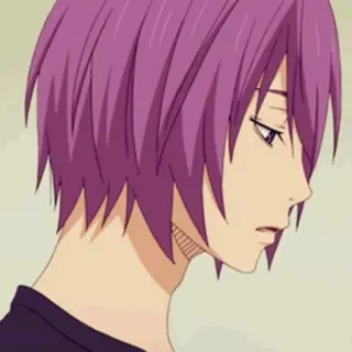 💜 c35b4d00 Atsushi Murasakibara Kuroko's Basketball Anime, Manga, Basketball, Cheveux violets, Cool, Sans émotion whatsapp sticker