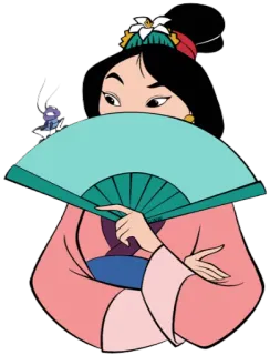 👀 21d6aed0 Mulan 迪士尼, 卡通, 粉丝, 公主, 动画 telegram sticker