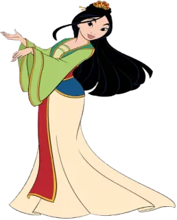 💃 68987e65 Mulan 迪士尼, 卡通, 公主, 动画, 女主角 telegram sticker