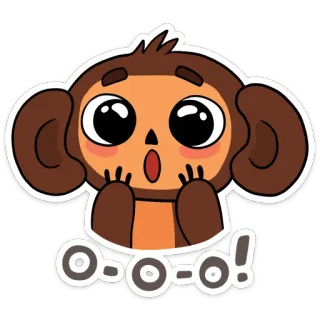 😳 1d4cff30 O-o-o-o! обезьяна, милый, удивленный, животное, мультфильм telegram sticker