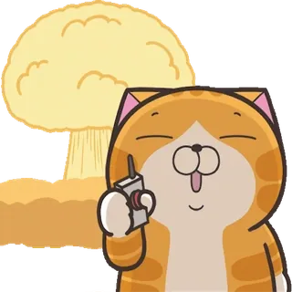 💥 1559ac20 cat, nuclear, explosion, bomb, trigger telegram sticker