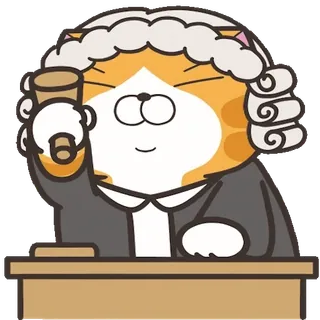 👩‍⚖️ 26dc7f90 cat, judge, court, law, cartoon, animal telegram sticker