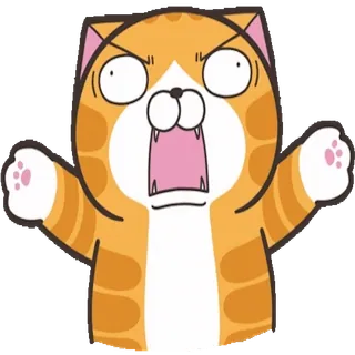 🤬 fd34ec16 cat, angry, cartoon, animal, feline telegram sticker