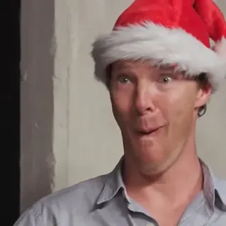 ♟ ad5cb193 persona, cappello di babbo natale, natale, ritratto, festa telegram sticker