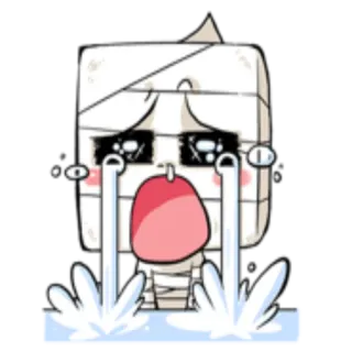 😭 47e43cca mummy, cry, crying, sad, tears, wrapped telegram sticker