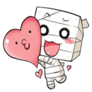 ❤️ 48d796a5 mummy, heart, cute, kawaii, cartoon, love, bandage telegram sticker