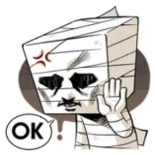 👌 55da35a7 OK angry, bandages, cartoon, character, OK telegram sticker