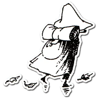 🍂 888915ec Snufkin Moomins 斯纳金, 姆明, 角色, 卡通, 托芙·杨松 telegram sticker