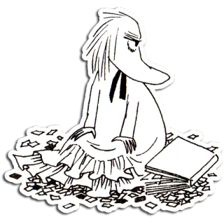 😒 9ea178d3 Snufkin Moomin 史力奇, 姆明, 卡通, 角色, 书 telegram sticker