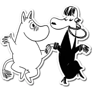 💃 a61b67a8 Moomin 姆明, 跳舞, 卡通, 角色 telegram sticker