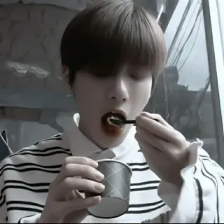 👒 43f4efe8 eating, food, person, portrait, youth, indoors telegram sticker