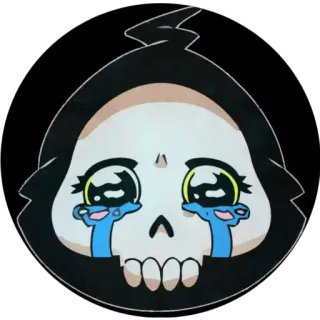 😭 0ab0d46c 骸骨, 泣く, 涙, 死, 悲しい, 漫画, 感情 telegram sticker